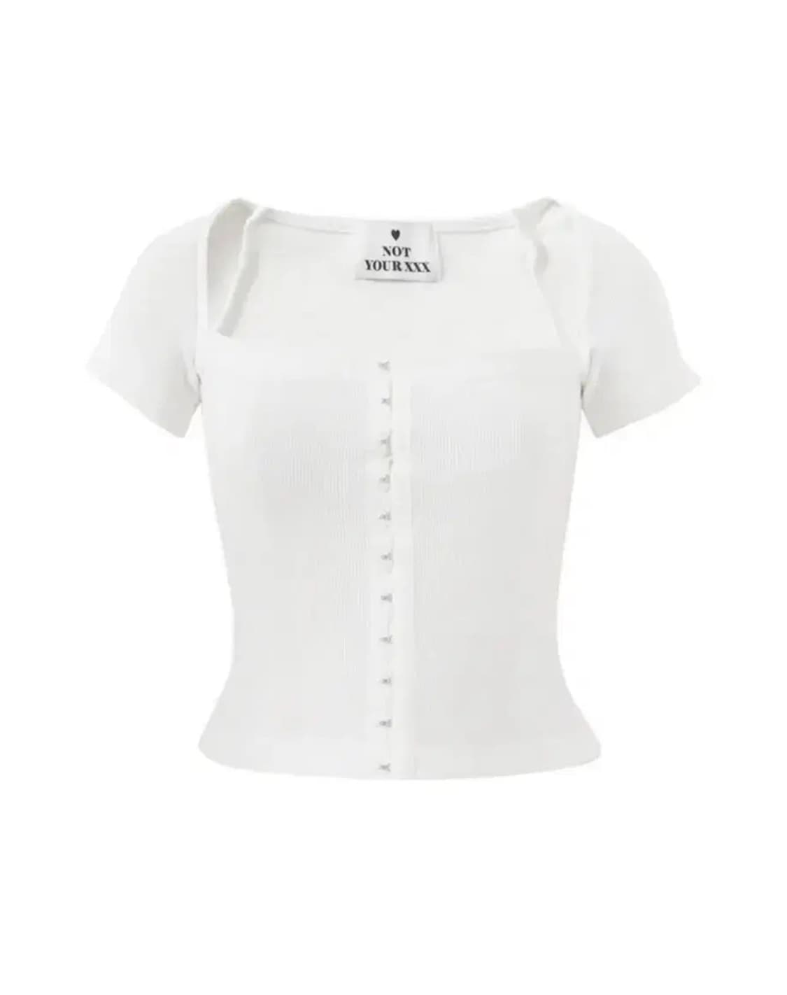 notyourose 낫유어로즈 후크 볼레로 탑 반팔 티셔츠 상품이미지4