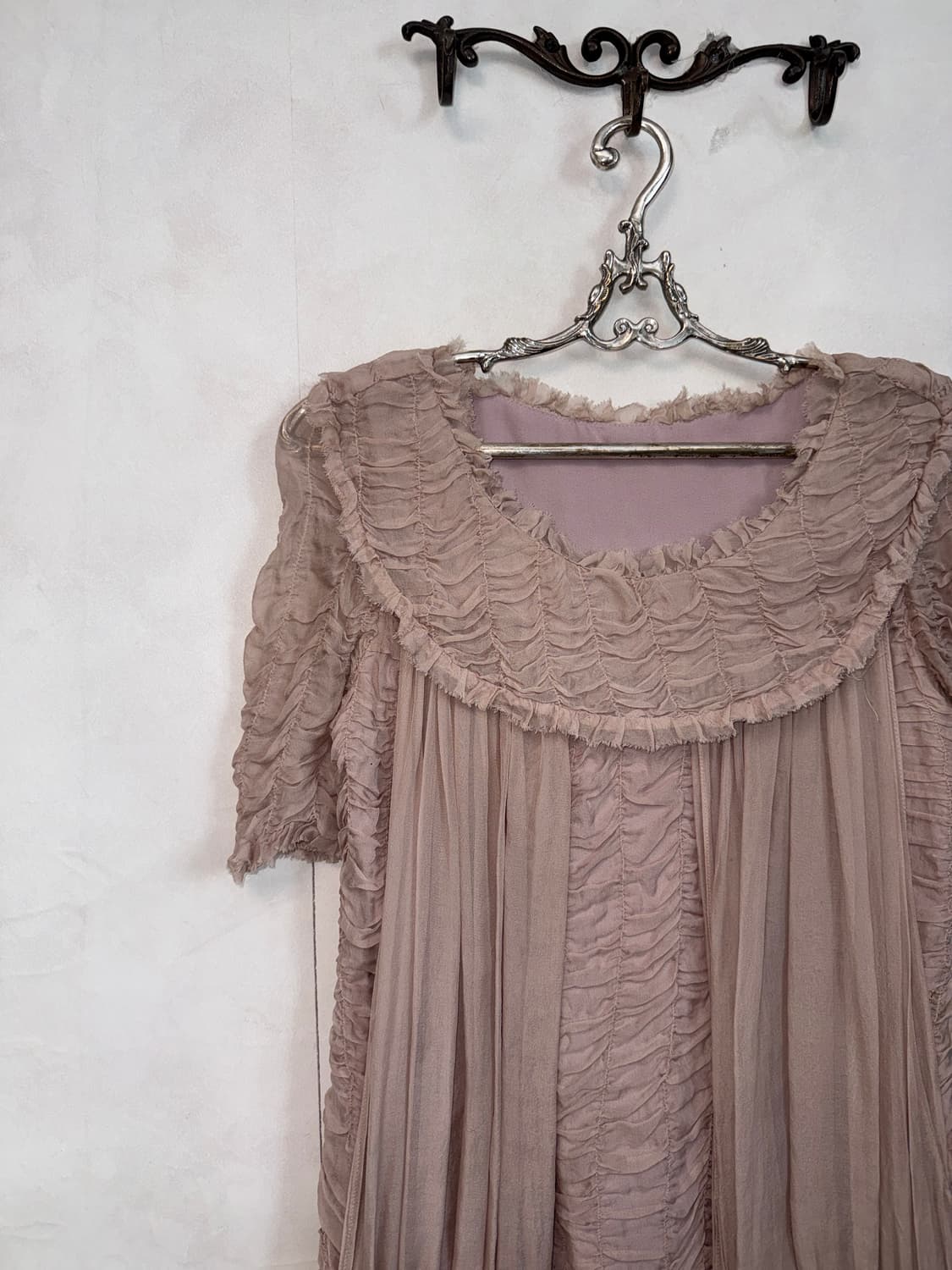 Indi pink fairy shirring ruffle silk ops 상품이미지6