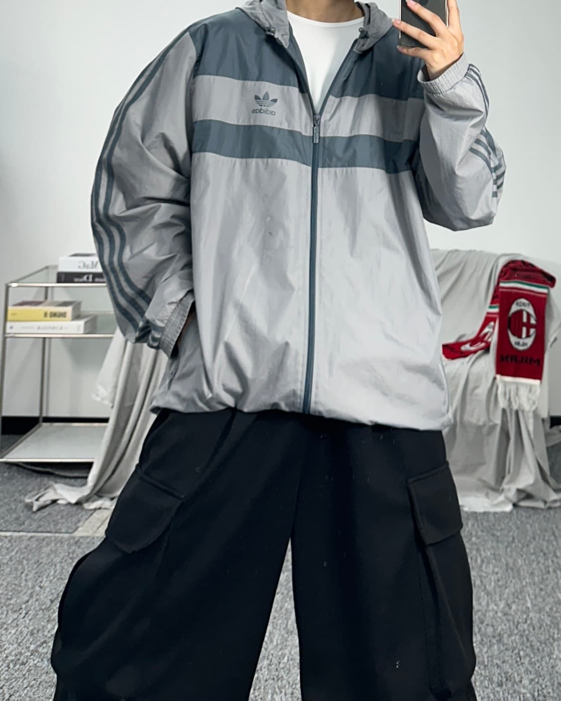 아디다스 00s 올드스쿨 파이어버드 바람막이 L 상품이미지5