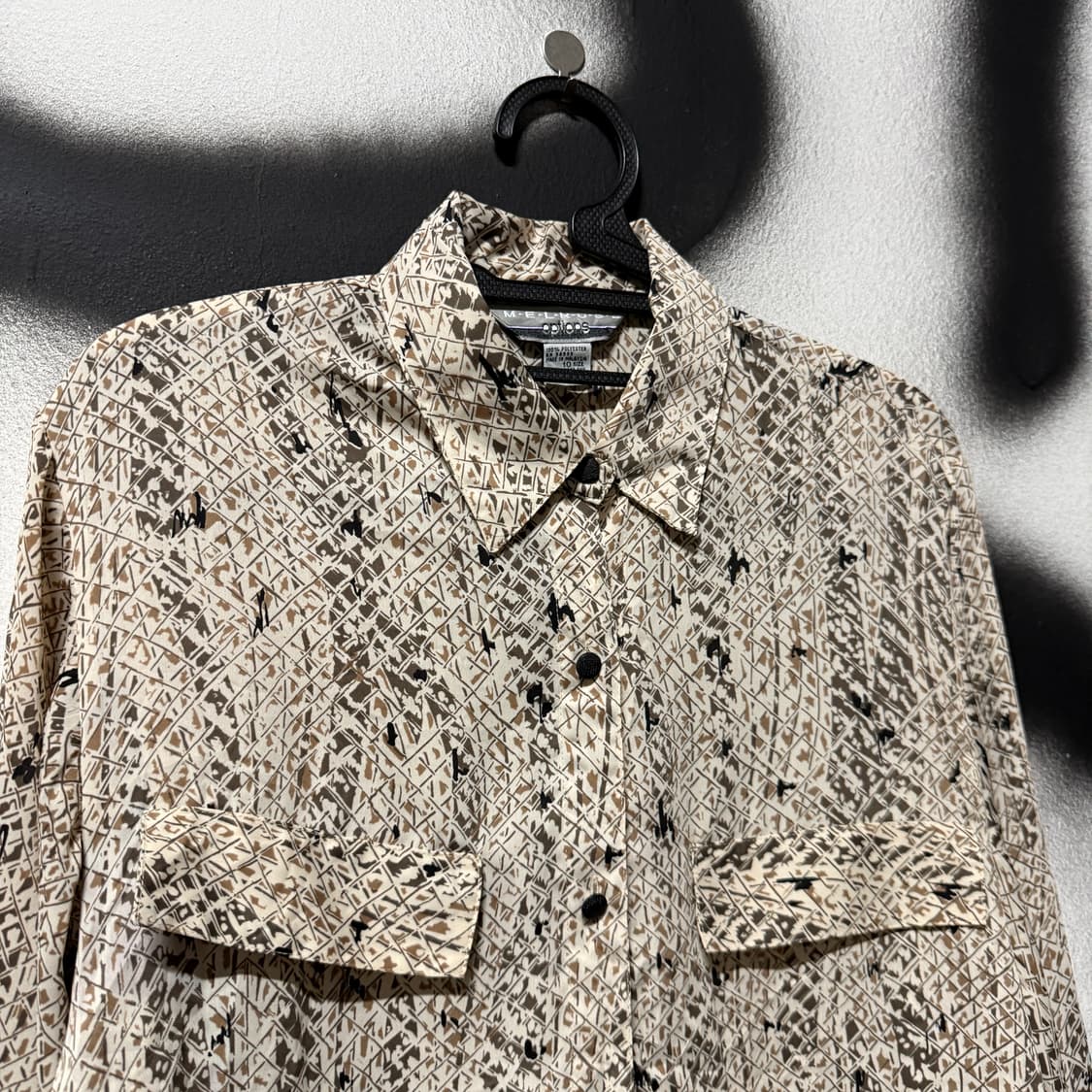 VTG 빈티지 파이톤 파이톤 뱀피 패턴 투포켓 긴팔 셔츠 상품이미지3