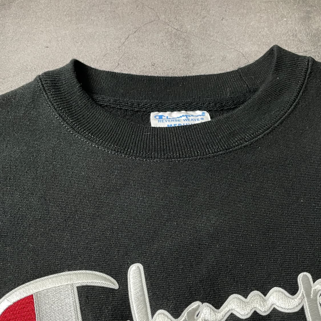 CHAMPION 챔피온 리버스위브 빈티지 블랙 코튼 맨투맨 A00527 상품이미지3