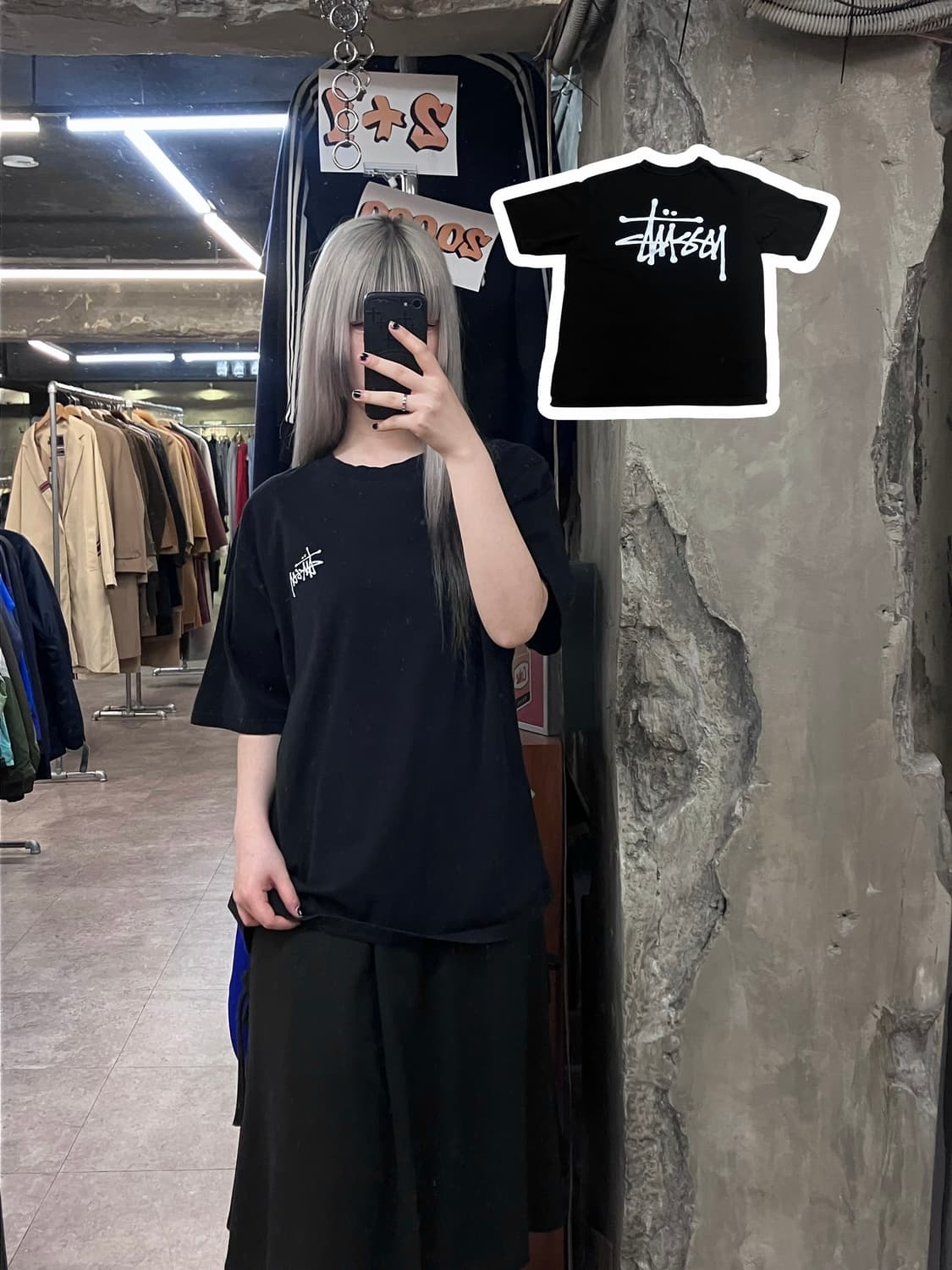 스투시 반팔 티셔츠 블랙 XL  #csz3450 상품이미지1