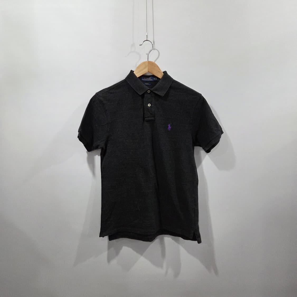 폴로랄프로렌 피케 카라 멜란지 다크그레이 반팔티 M 상품이미지1