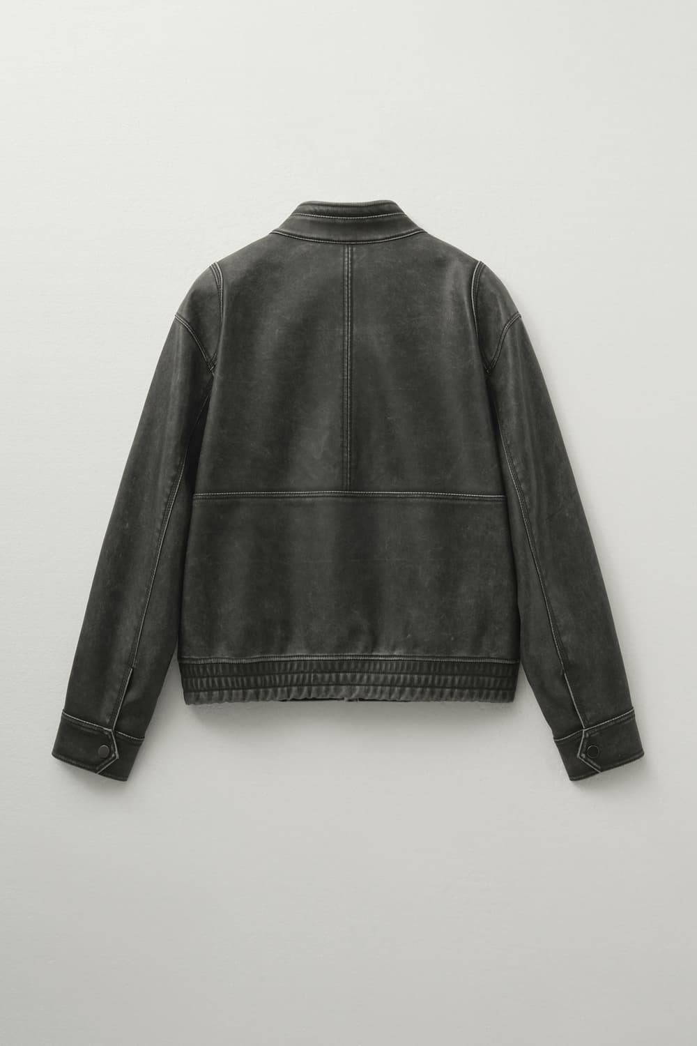 헬레네파리스 워시드 레더 블루종 빈티지 그레이 상품이미지3