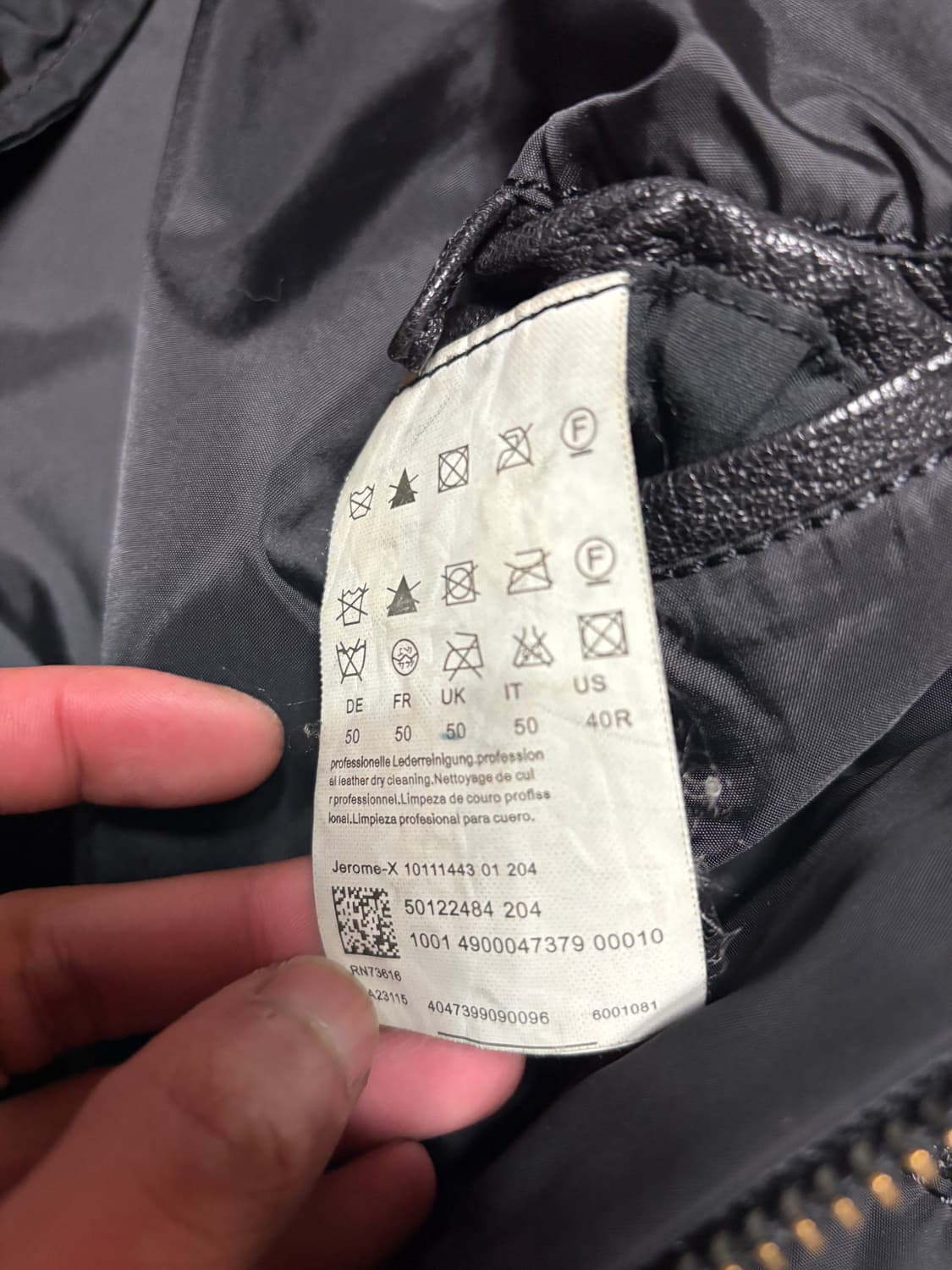 00s 휴고보스 오렌지라벨 레더 패치워크 봄버자켓 상품이미지7