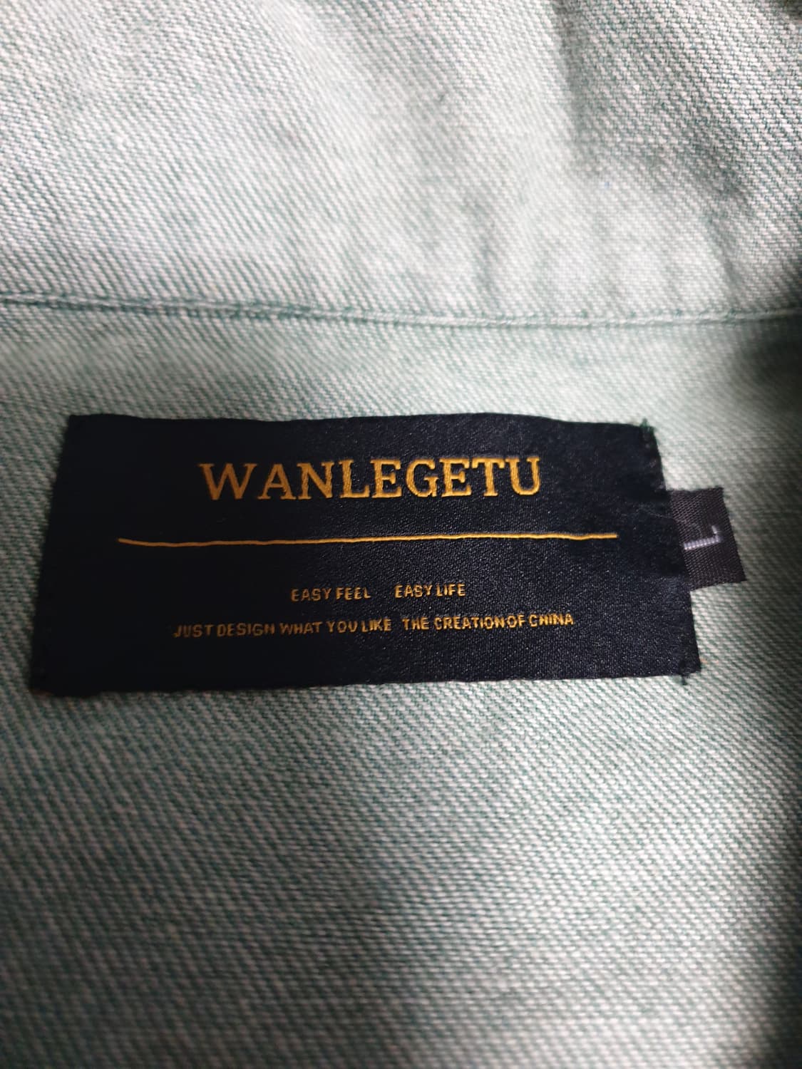 (빈티지) WANLEGETU 오버핏 피그먼트워싱 워크자켓 그린 (L) 상품이미지4