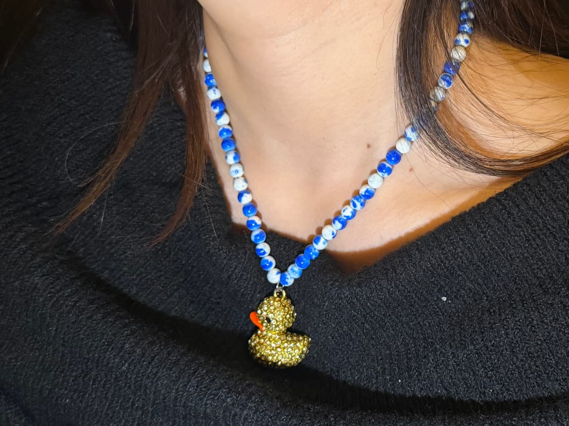 [핸드메이드] 오리 비즈목걸이 상품이미지1