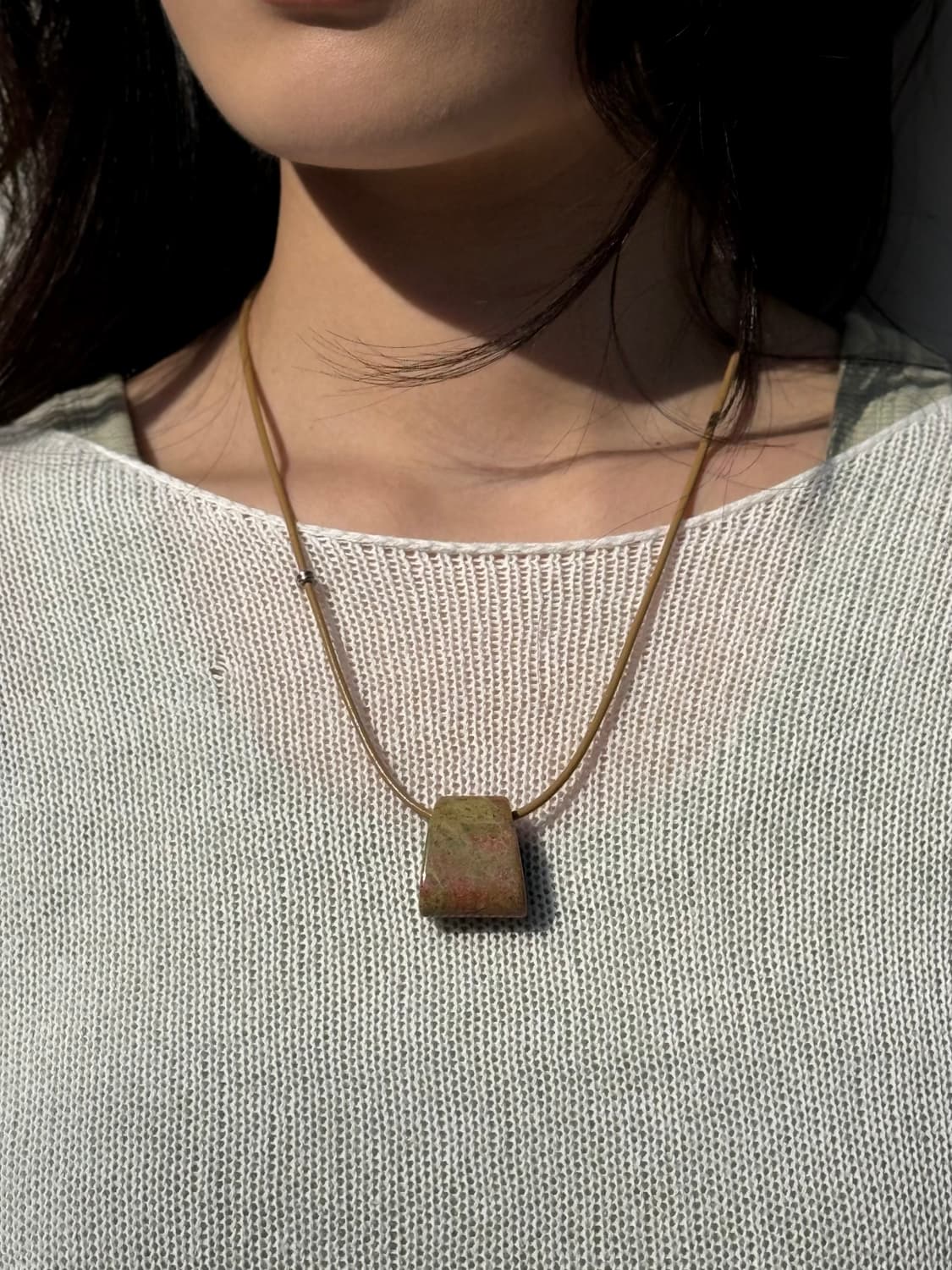 Stone Necklace – Unakite Light(Beige) 상품이미지1