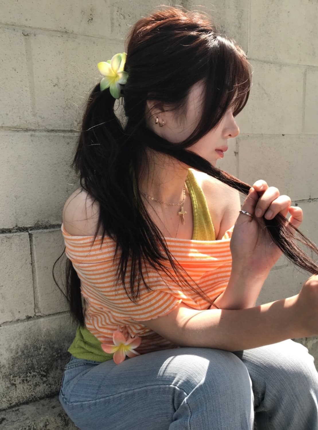 히피디피 탠저린 오프숄더 티셔츠 상품이미지3