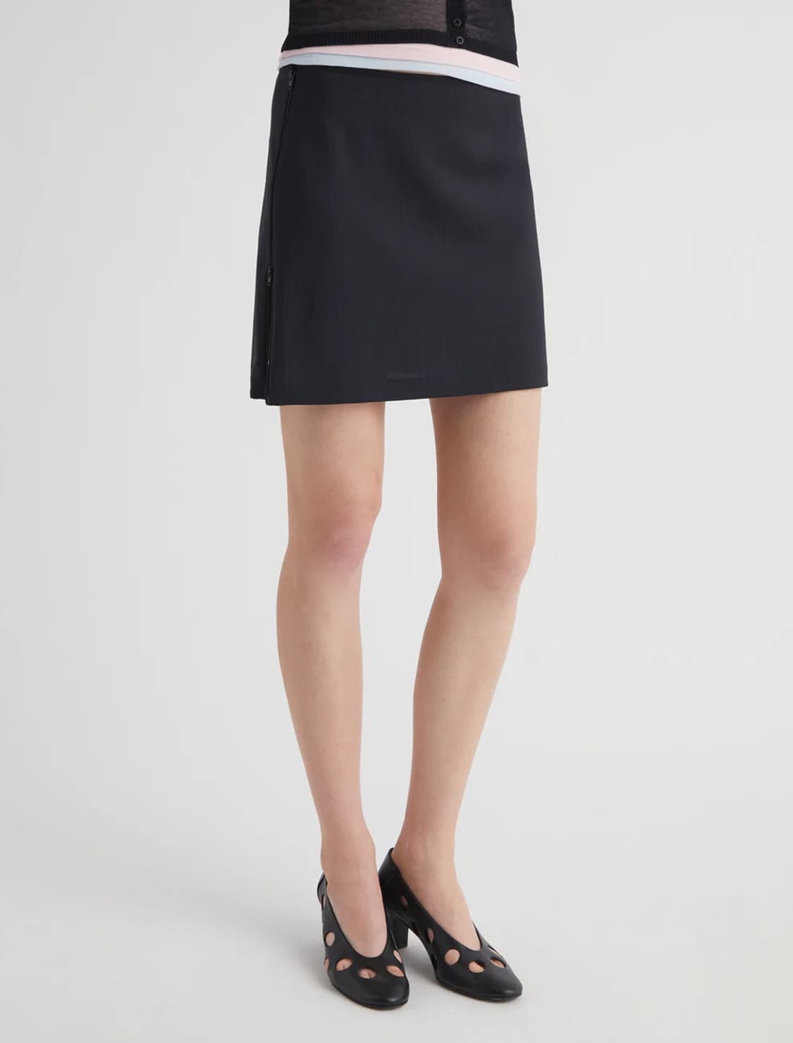 [36,38]팔로마울 Lumieti 핀 스트라이프 스커트/다크 그레이 상품이미지3