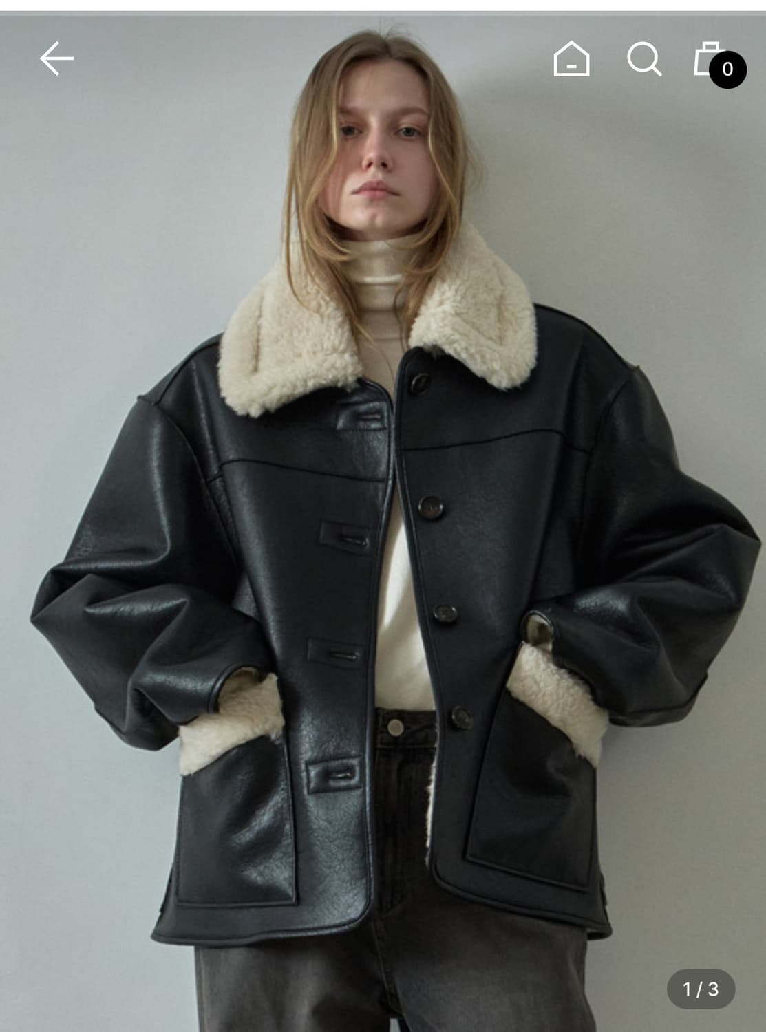 파사드패턴 빈티지 램스울 리버시블 무스탕 상품이미지1