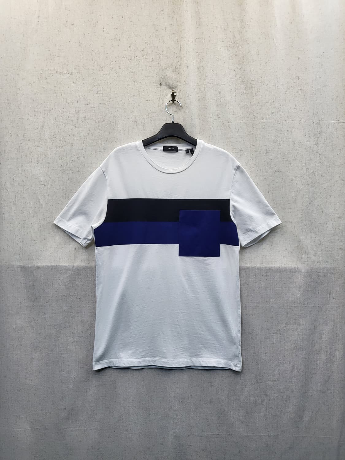 Theory 띠어리 화이트 배색 반팔 티셔츠 상품이미지1