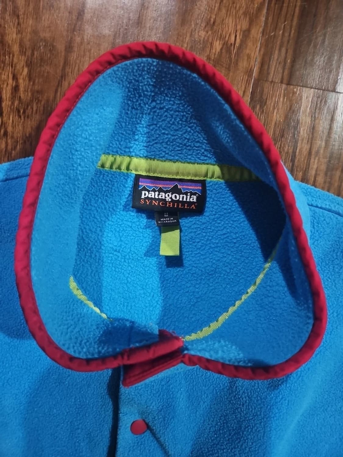 10s 파타고니아 신칠라 스냅-T 블루/레드 상품이미지5
