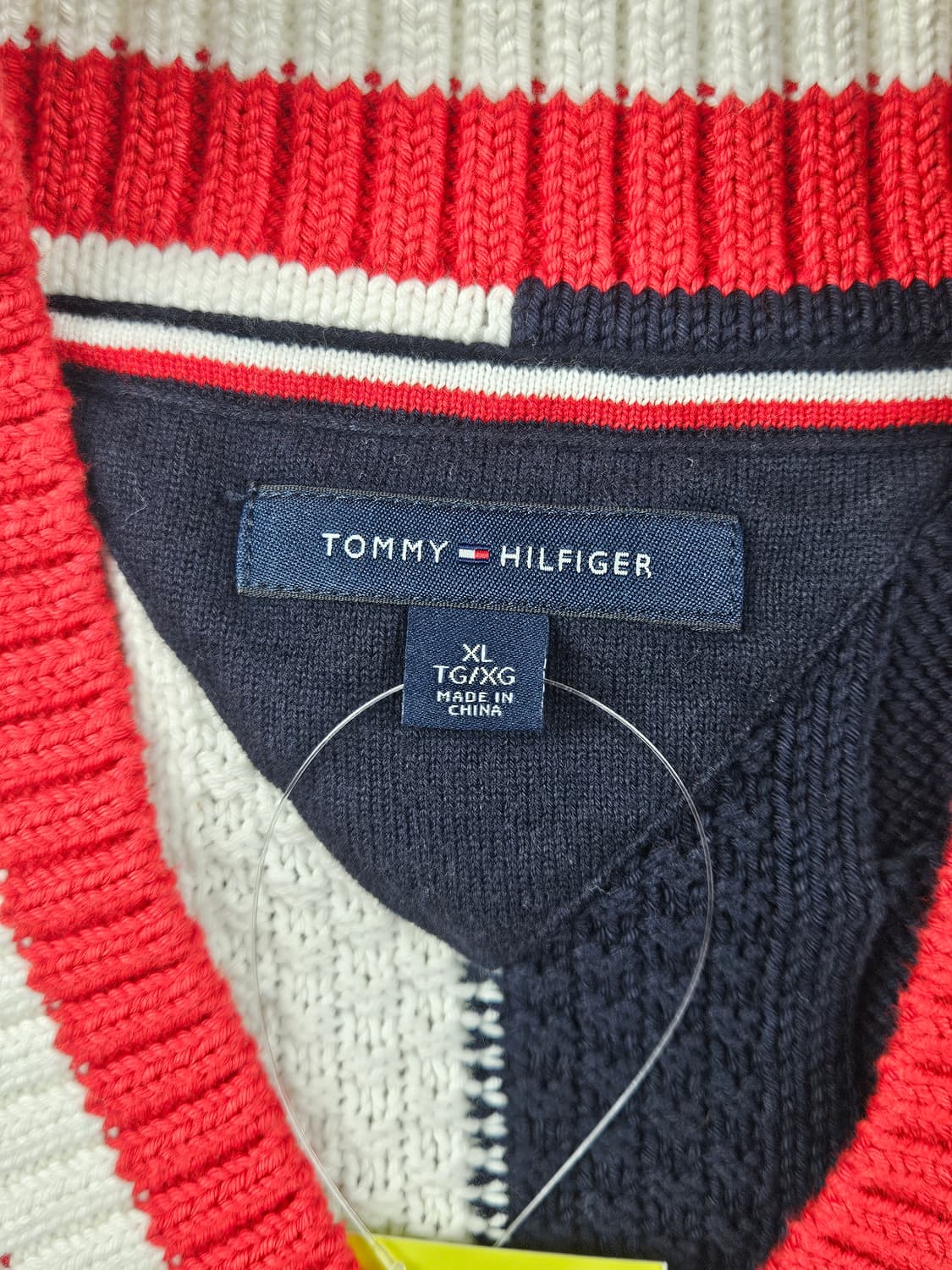 타미힐피거 브이넥 배색 크리켓 니트 스웨터 ( XL ) / 10668 상품이미지8
