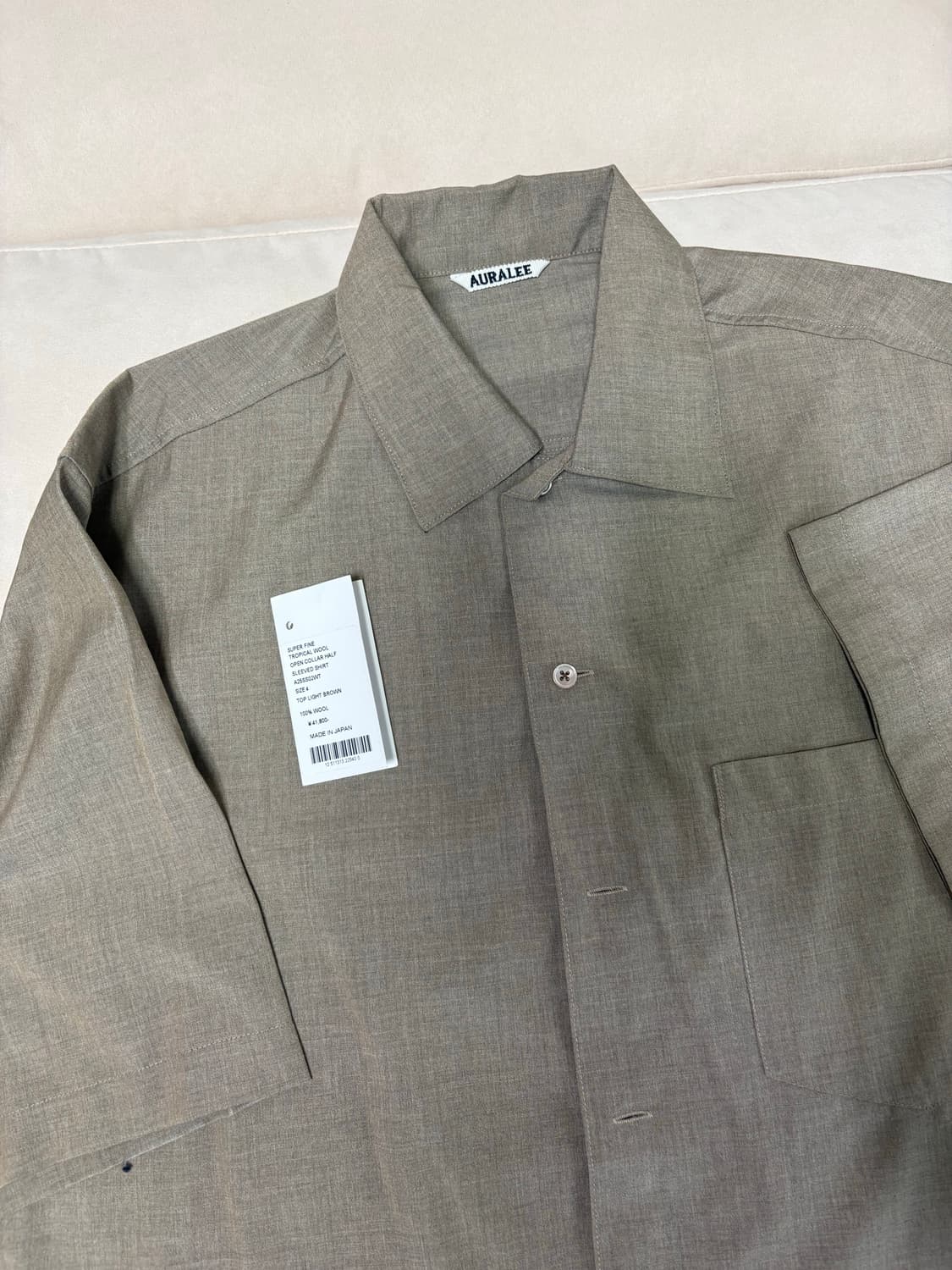 [4] 오라리 슈퍼파인 울 하프슬리브 셔츠 상품이미지3