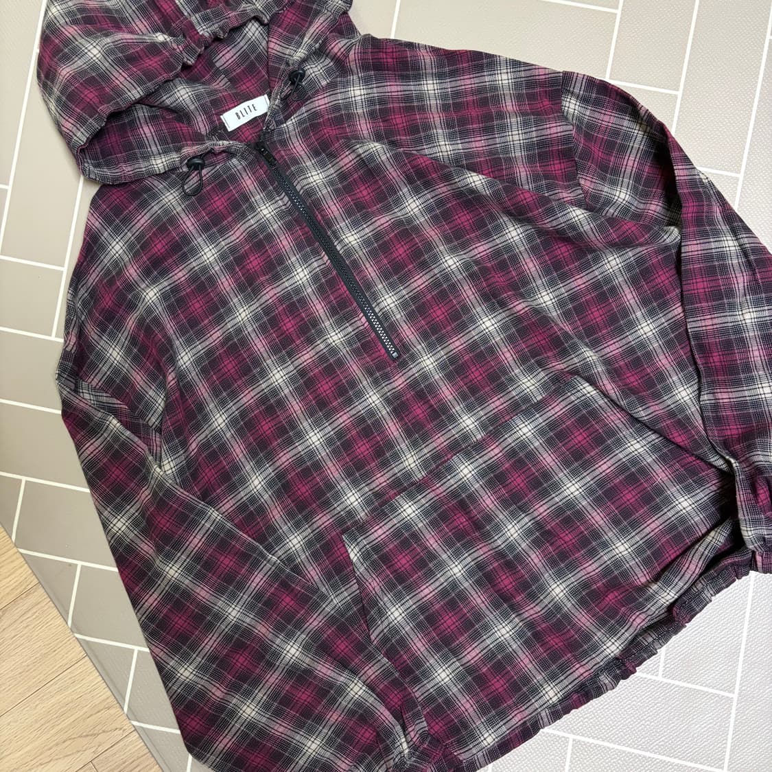 체크 후드티 상품이미지4