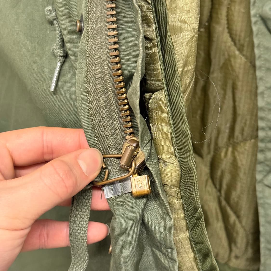 80s 오리지널 M-65 피쉬테일 개파카 풀세트 OG 밀리터리 상품이미지4