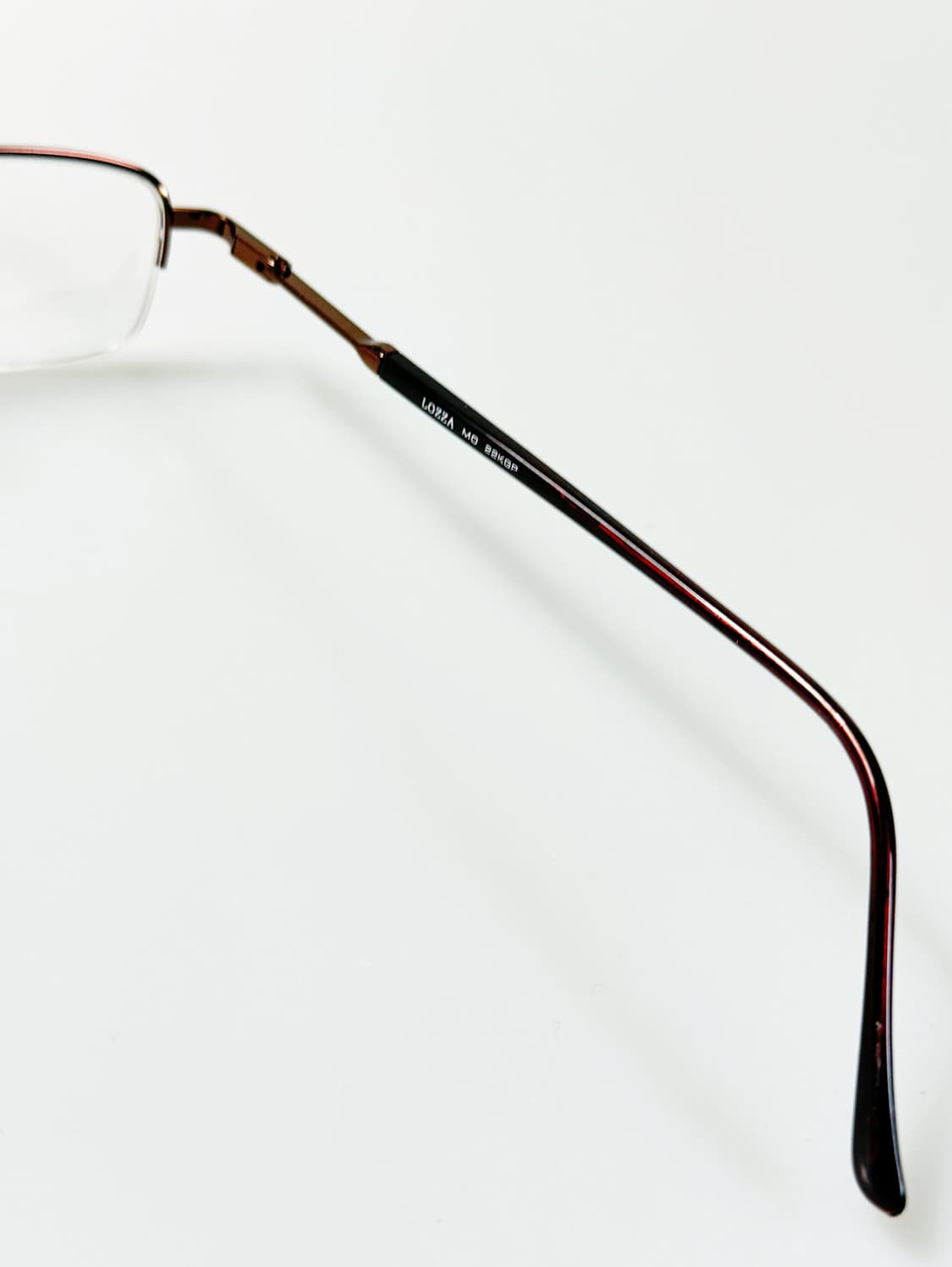 90s LOZZA 브라운 메탈 스퀘어 반무테 빈티지 안경 상품이미지6