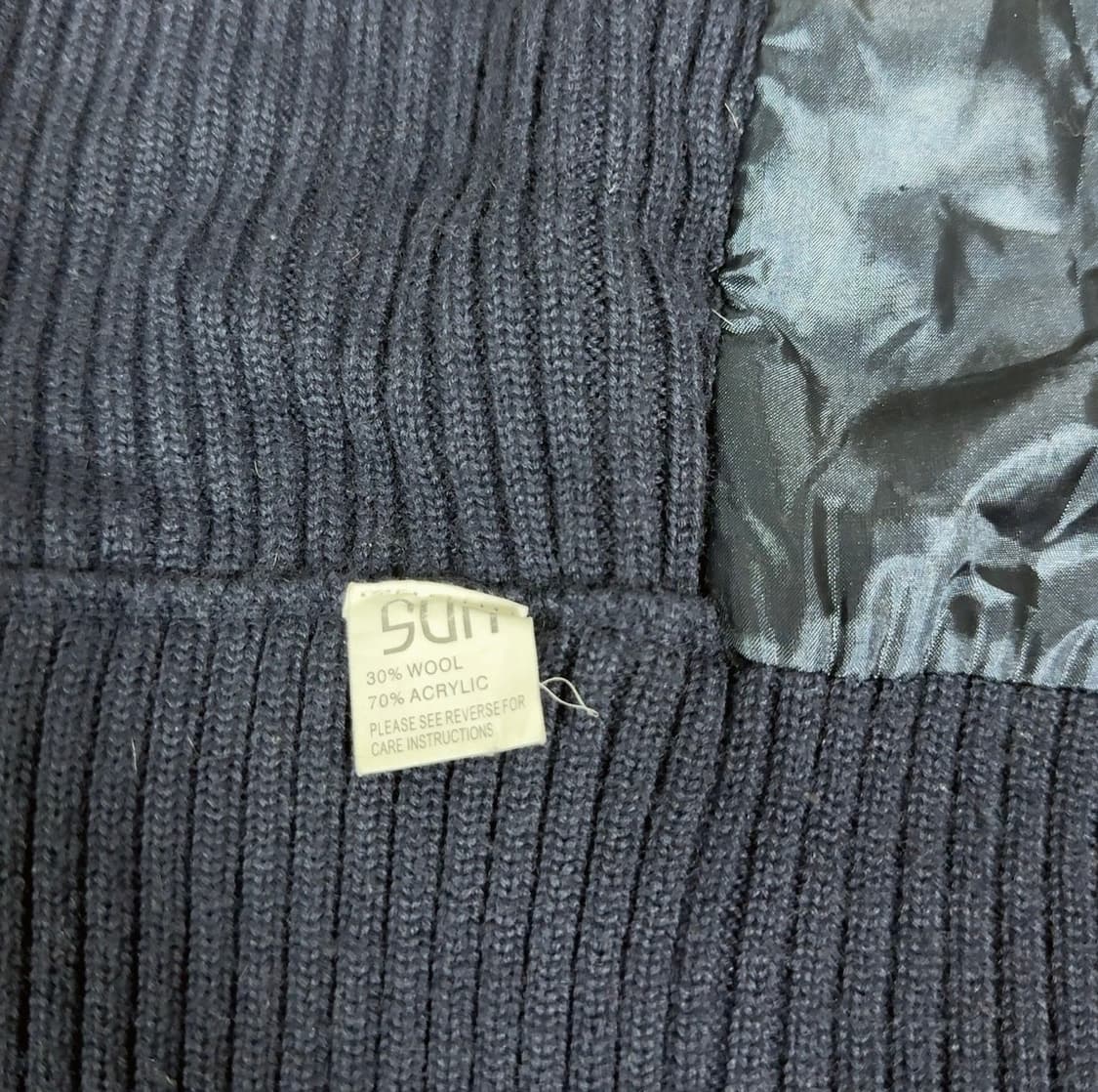 빈티지 네이비 블루 토끼털 울니트 조끼 베스트 상품이미지5