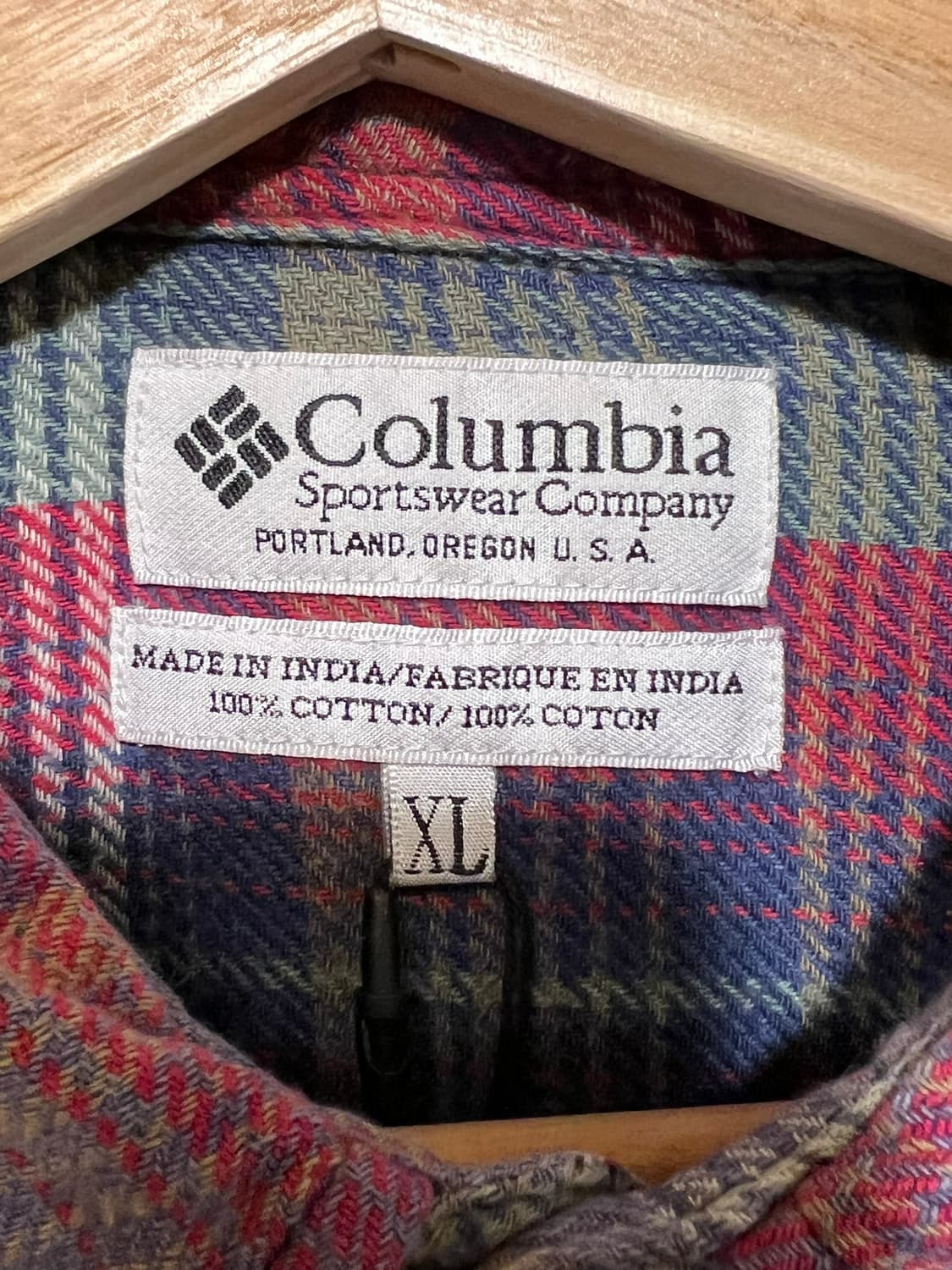 90s [XL] 올드 콜롬비아 빈티지 체크 플란넬 셔츠 상품이미지6