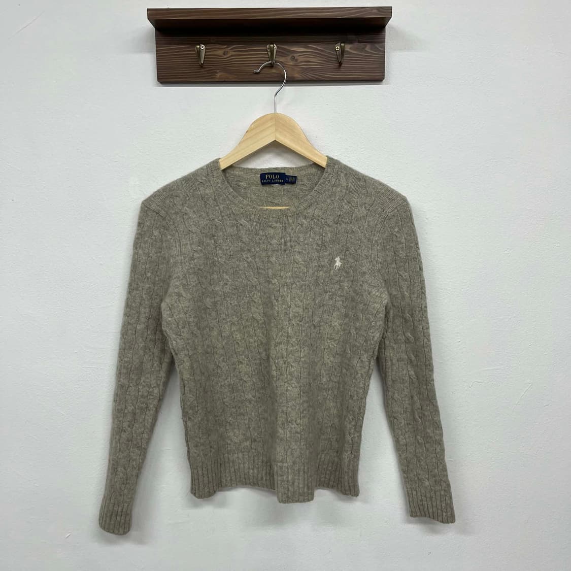 폴로 랄프로렌 울 캐시미어 프리미엄 케이블 니트 스웨터(L) 상품이미지4