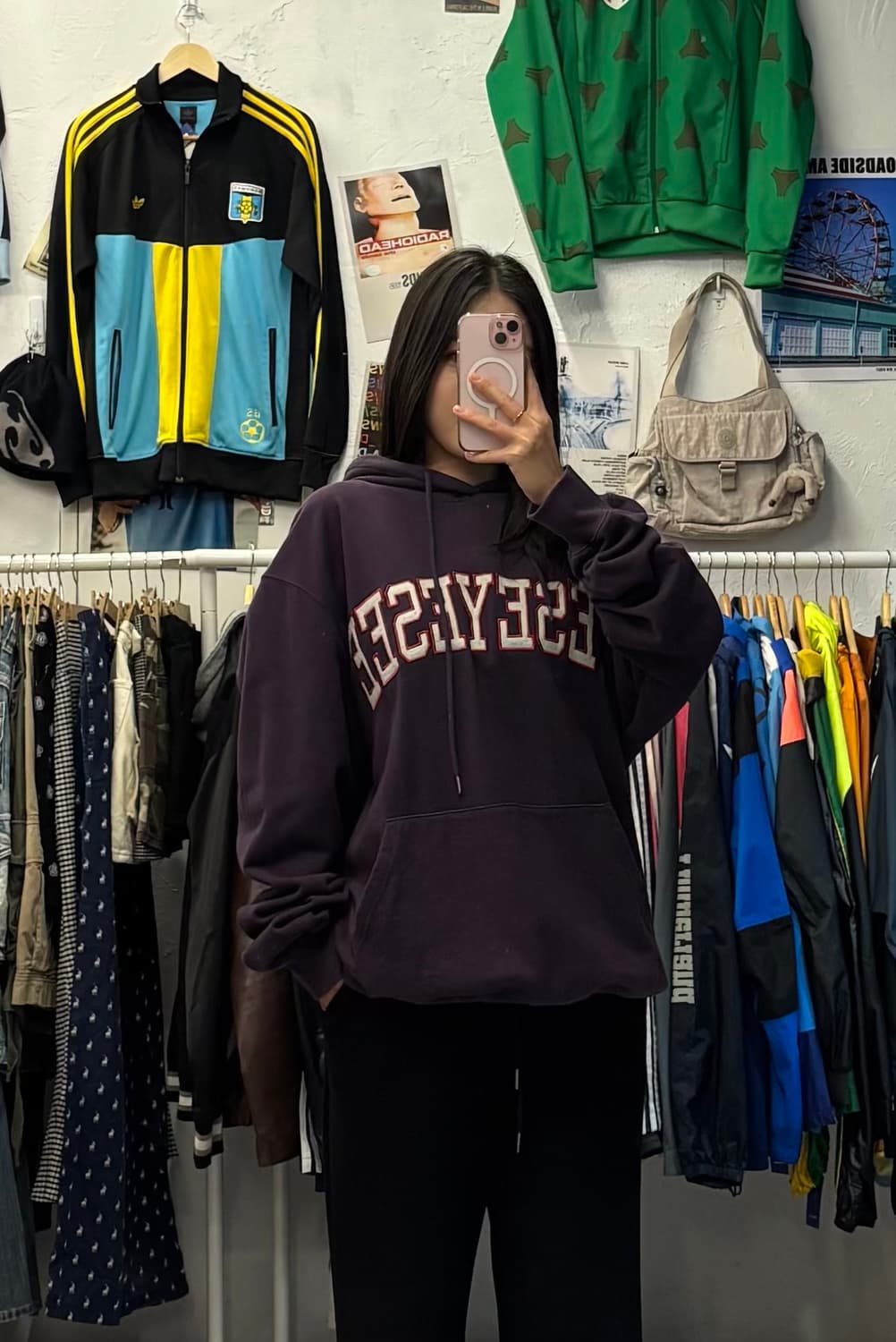 예스아이씨 아치 로고 퍼플 후드티 L 상품이미지1