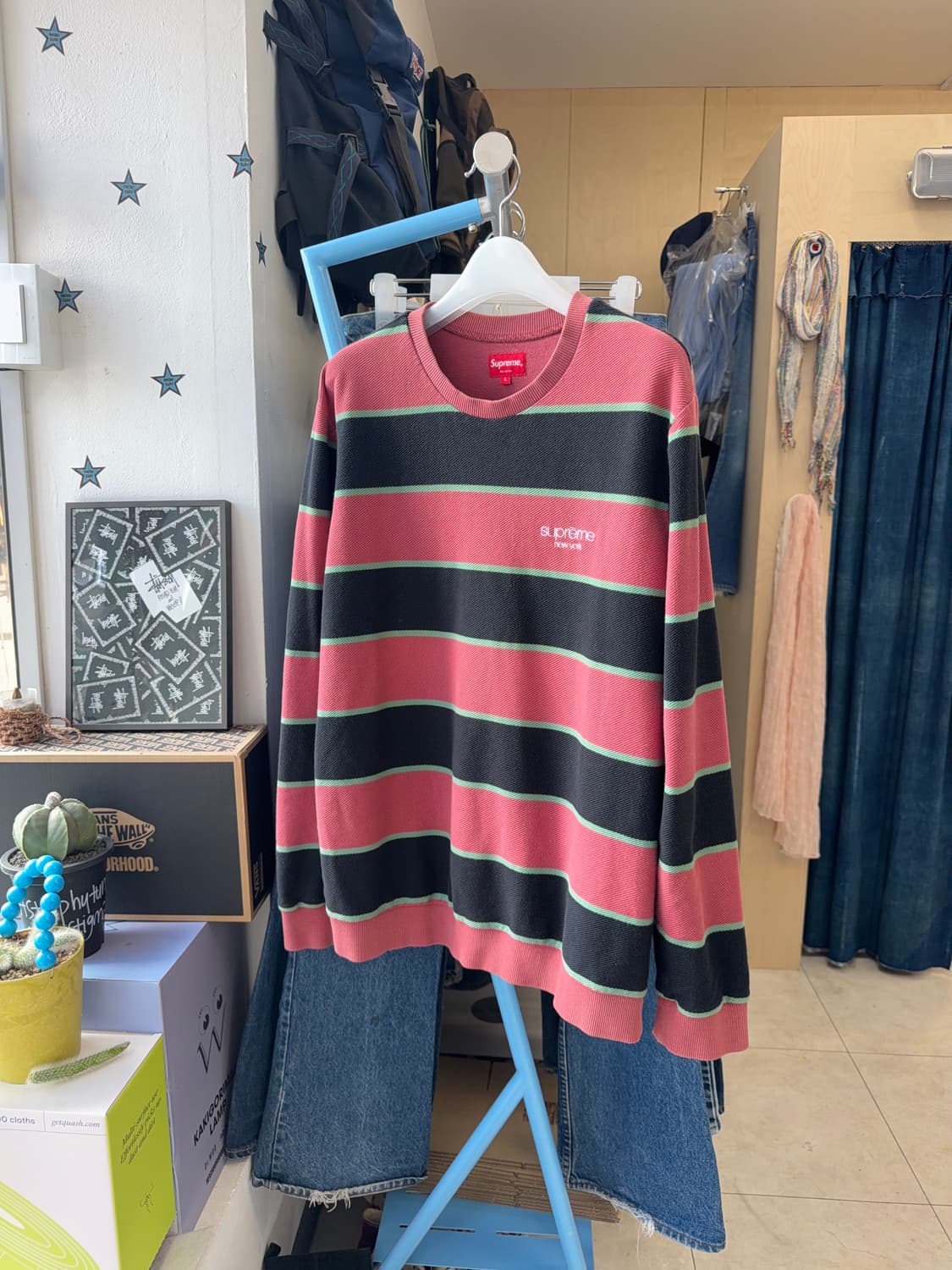 SUPREME stripe twill crewneck 상품이미지3