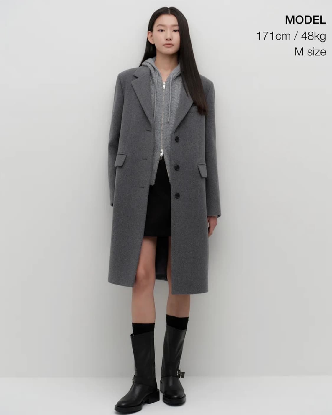 무신사스탠다드 무탠다드 우먼즈 캐시미어 블렌드 코트 그레이 M 새상품 상품이미지2