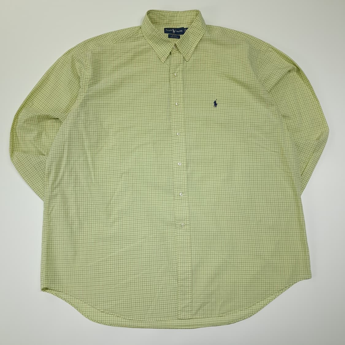 CL775 2XL 폴로 90s 마이크로체크 버튼다운 옐로우 셔츠 남방 상품이미지1