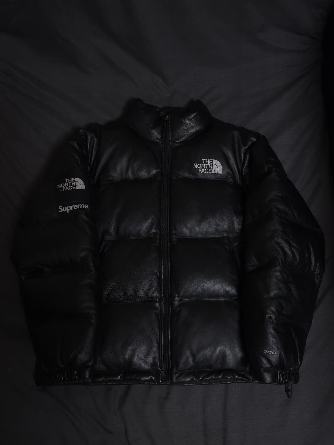 [XL] 슈프림 노스페이스 레더 눕시 패딩 블랙 상품이미지2