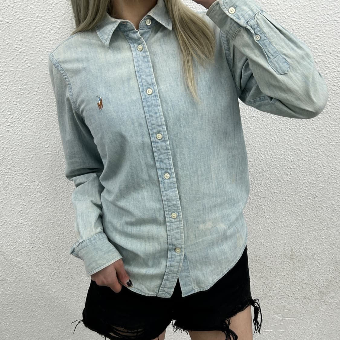 폴로 랄프로렌 옥스포드 연처 데님셔츠 M 상품이미지1