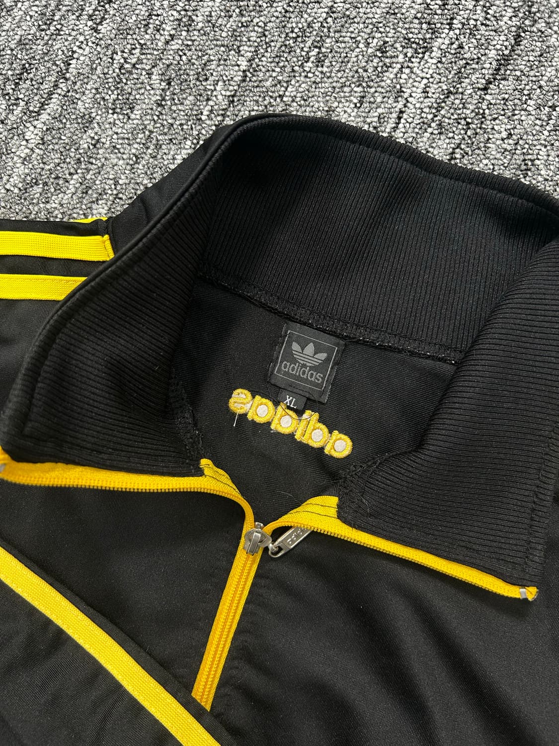 아디다스 블랙 옐로우 트랙탑 져지 XL 상품이미지5