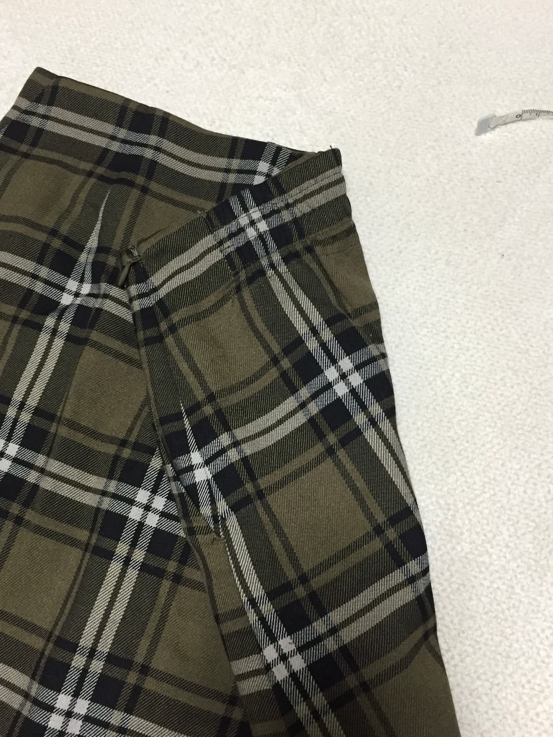 빈티지 브라운카키 체크 롱스커트 상품이미지2