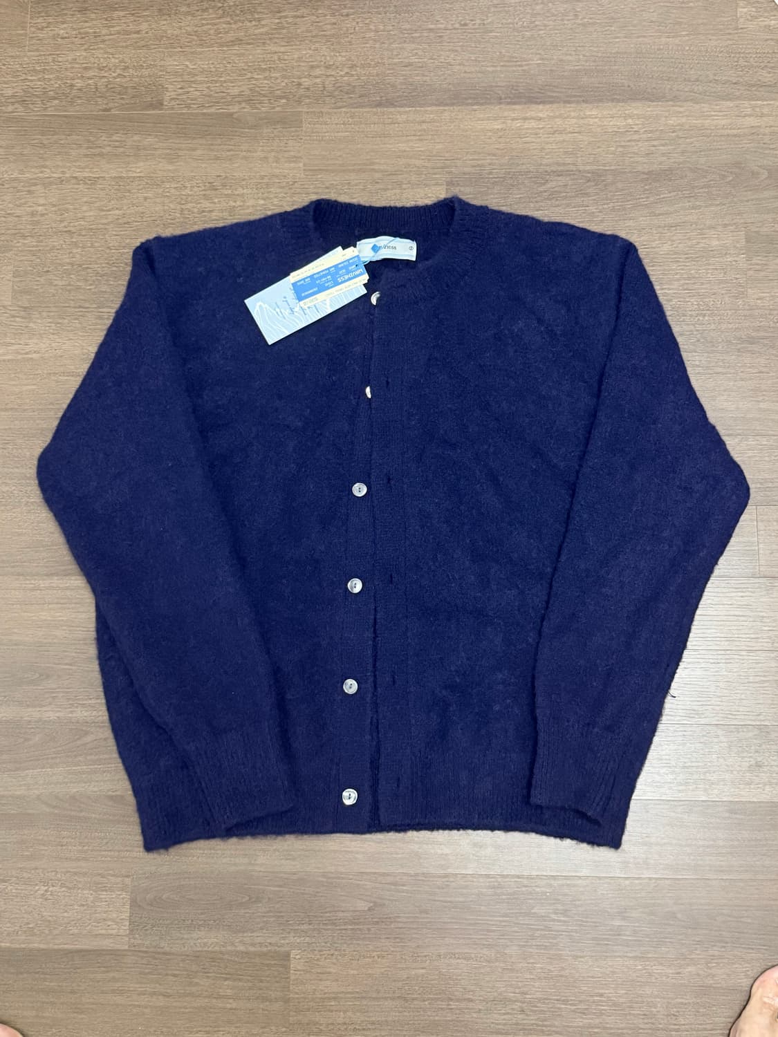 [2] 웨이비니스 모헤어 텍스쳐 라운드 가디건 딥네이비 상품이미지6