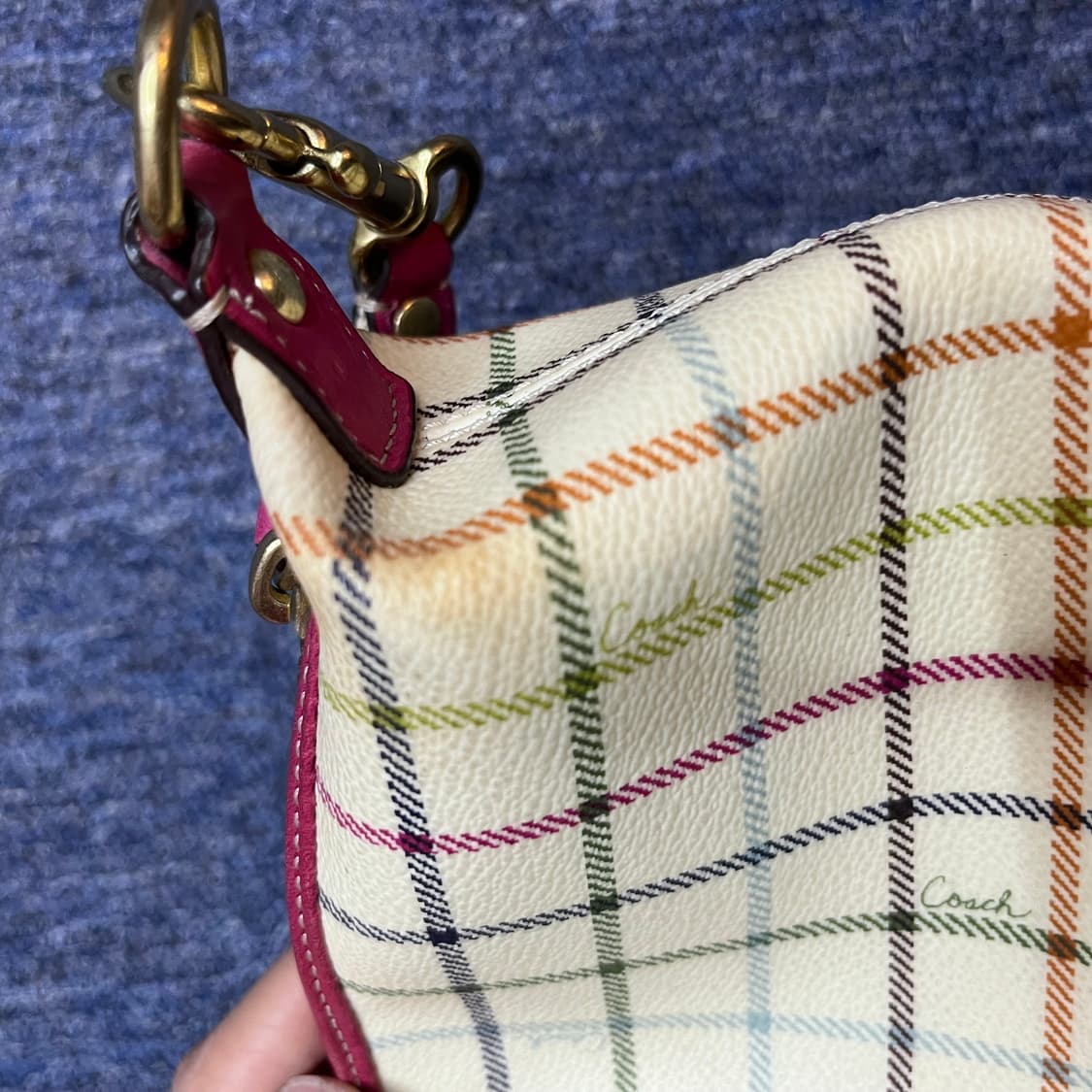 코치 y2k 체크 핸드백 상품이미지7