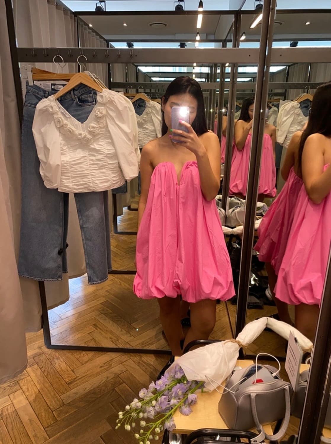 & Other Stories 로즈 어돈드 벌룬 슬리브 블라우스 상품이미지4