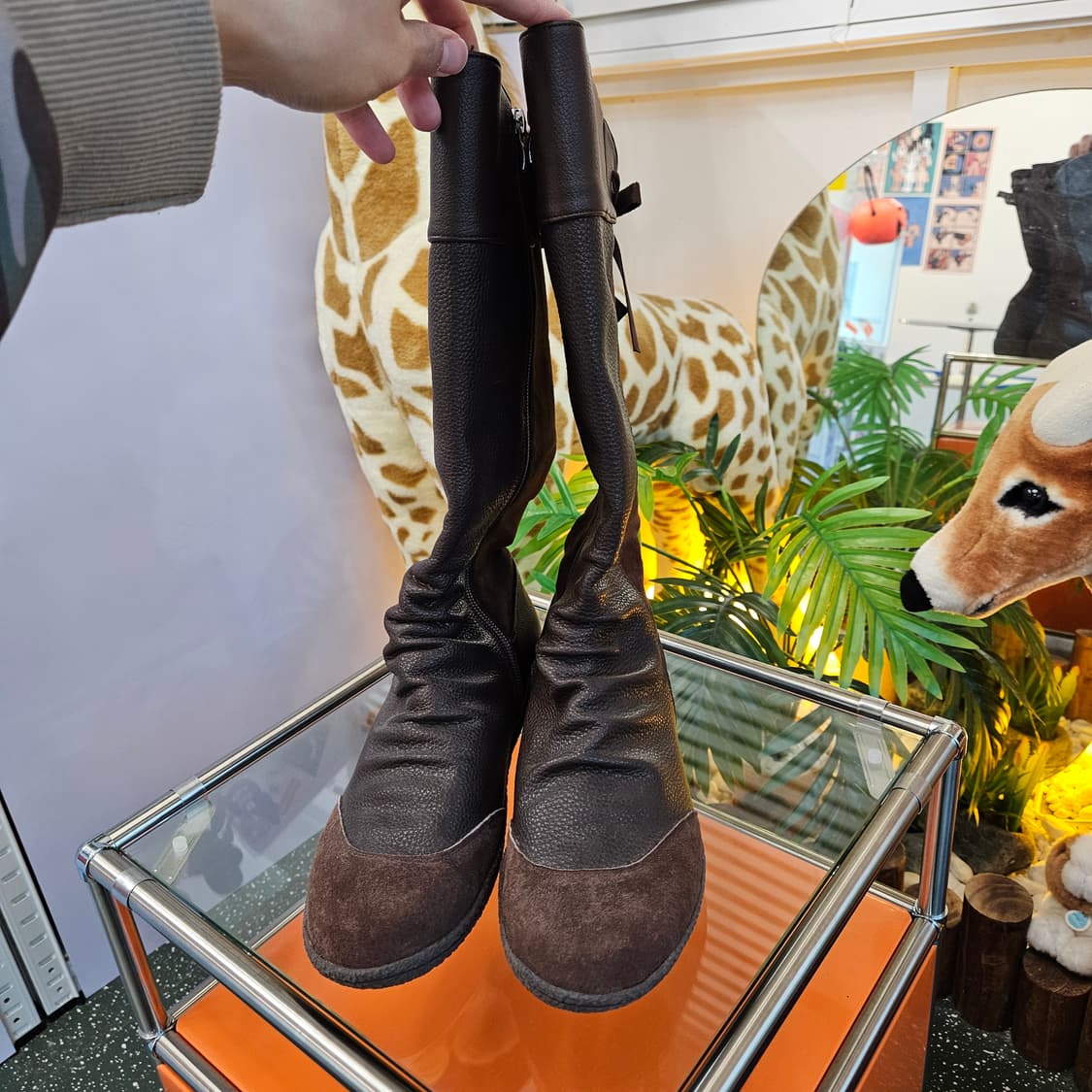 새상품) 빈티지 소가죽 하프부츠 245mm 상품이미지3