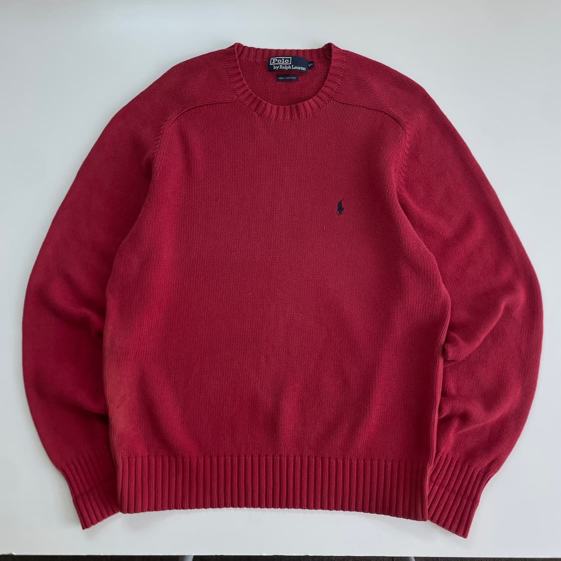Polo 폴로 랄프로렌 90‘s 딥레드 라운드 니트 상품이미지1