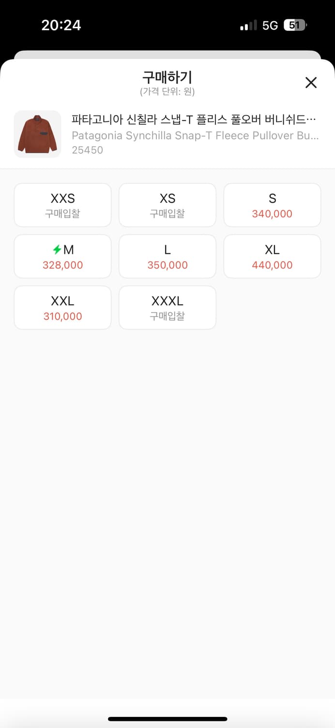 새상품급 파타고니아 신칠라 플리스 버니쉬드 레드 M 상품이미지5