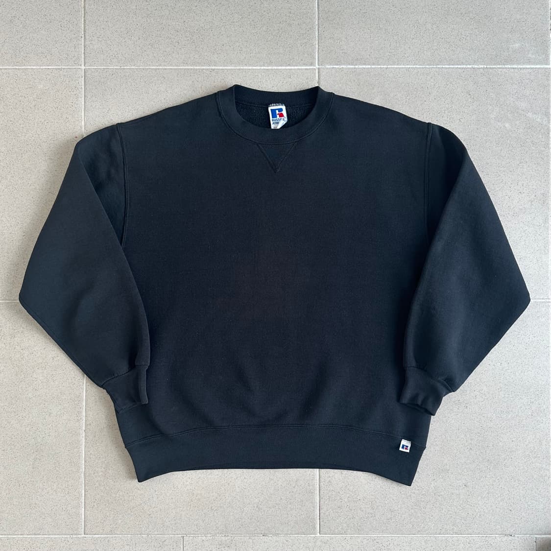 90s 빈티지 러셀 스웻셔츠 블랙 XL 상품이미지1