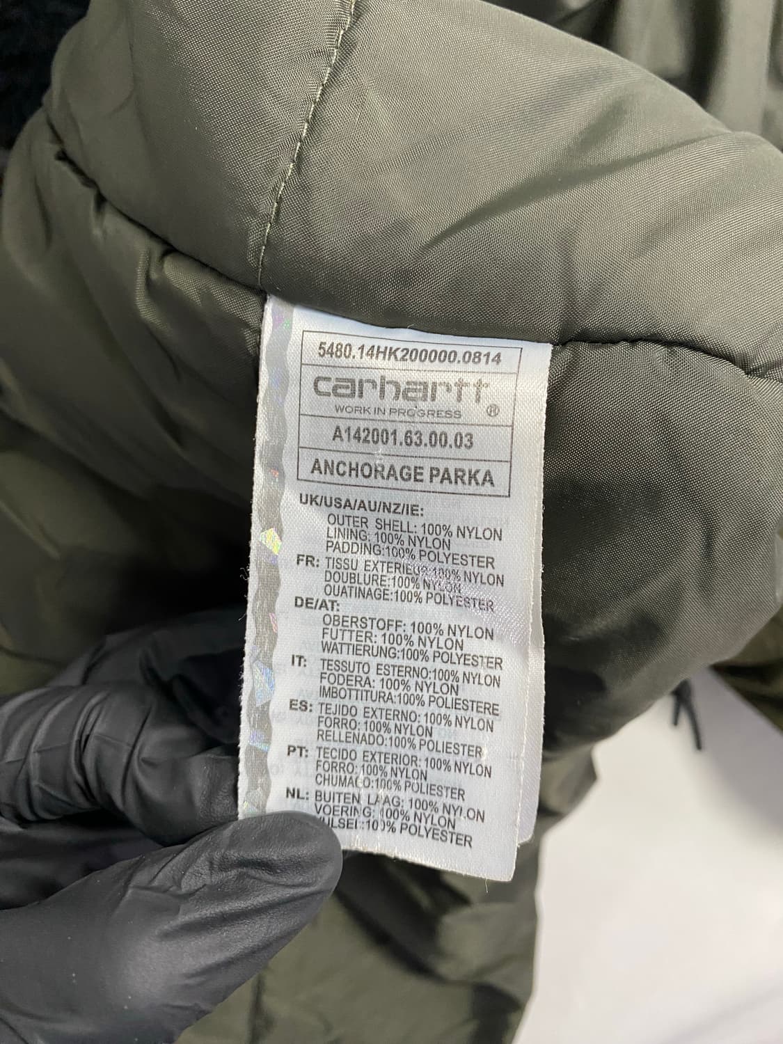 칼하트wip 카키 앵커리지 파카 M 상품이미지6