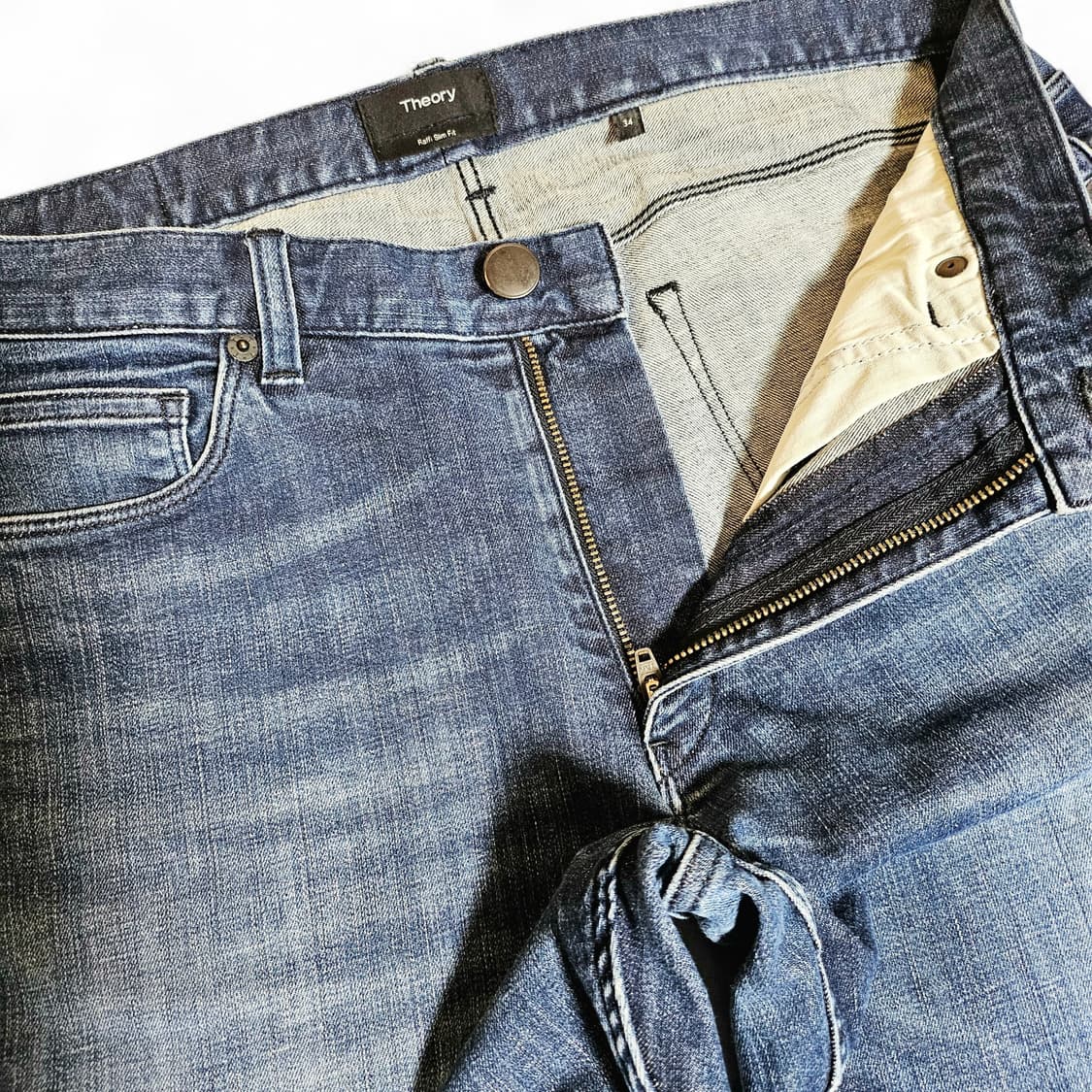[34][띠어리Theory] 라피 슬림핏 스트레이트 데님 팬츠 다크인디고 상품이미지4