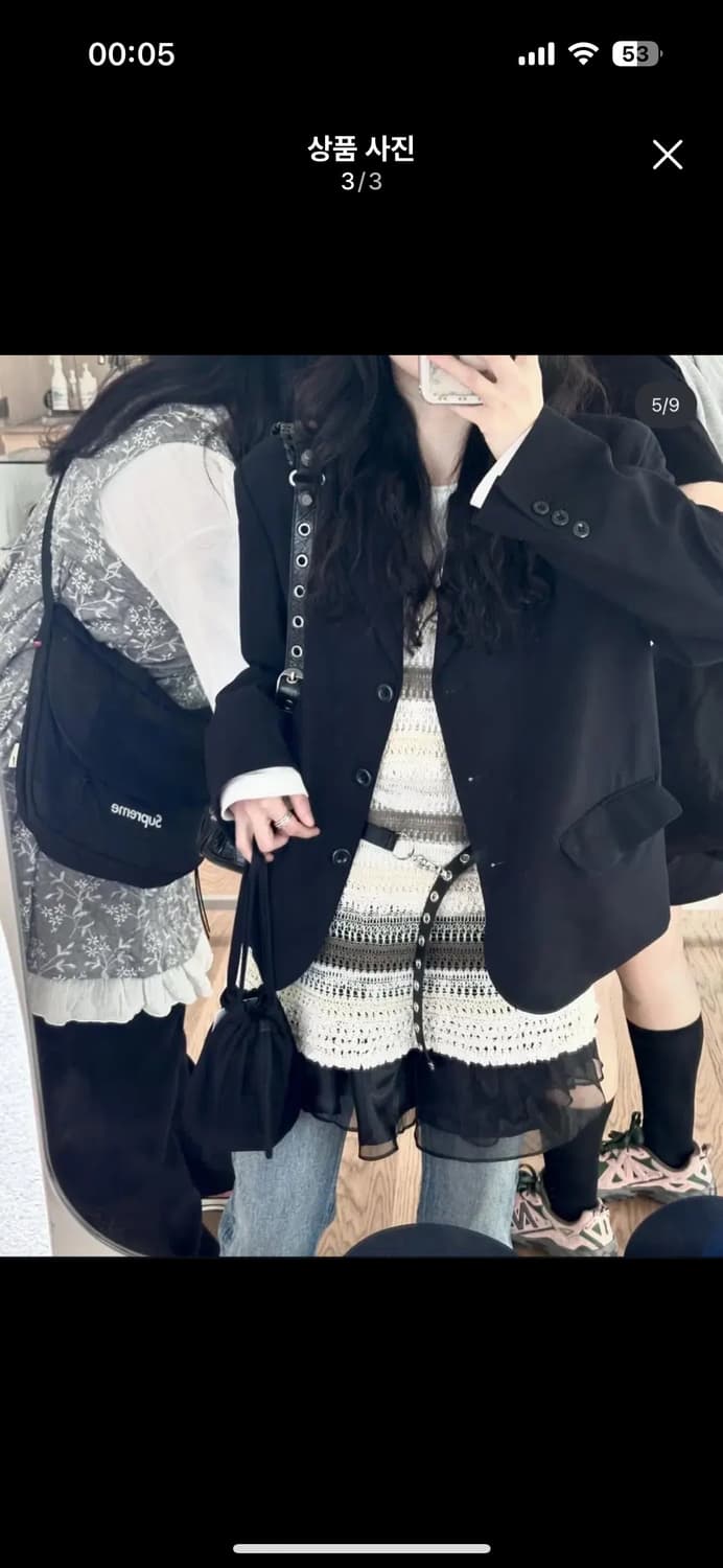 산빈티지 보헤미안 히피 크로셰 뜨개 자수 레이어드 슬리브리스 미니원피스 상품이미지1