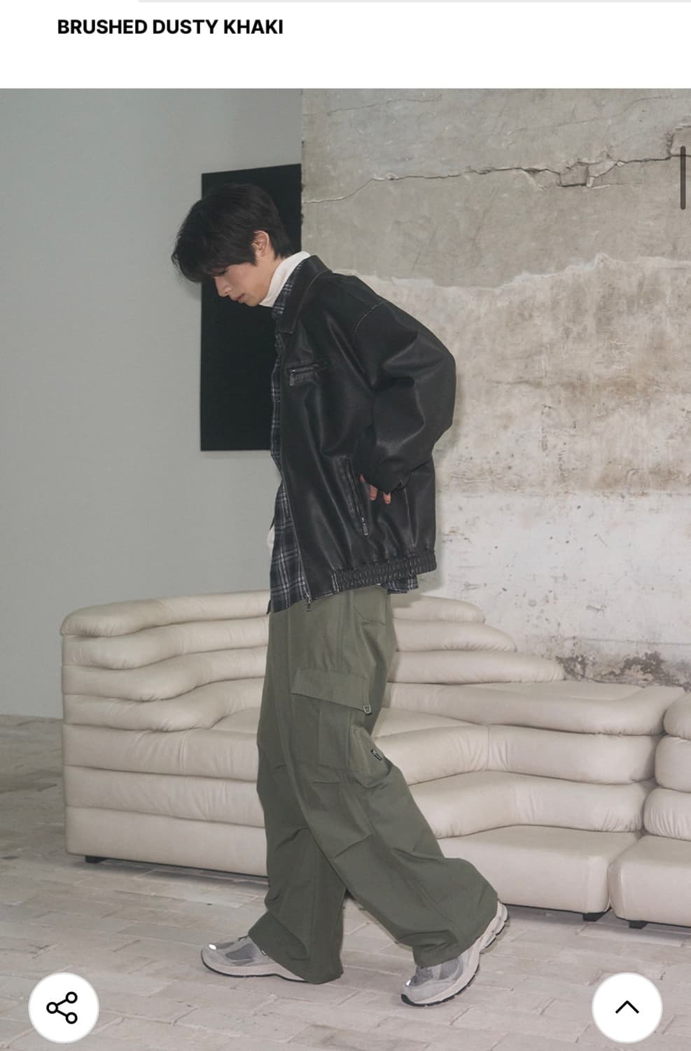 (L)레더리 파라슈트 와이드 카고 팬츠BRUSHED DUSTY KHAKI 상품이미지4