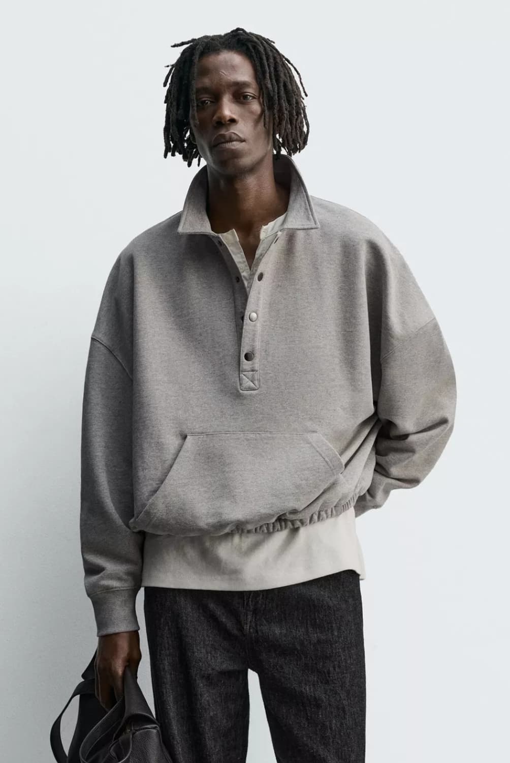 [M]자라 폴로 크롭핏 카라 티셔츠 상품이미지1