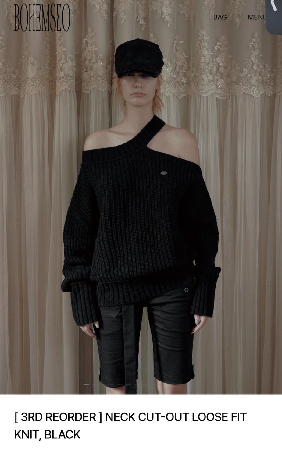 보헤미안서울 NECK CUT-OUT LOOSE FIT KNIT 구해요 상품이미지1