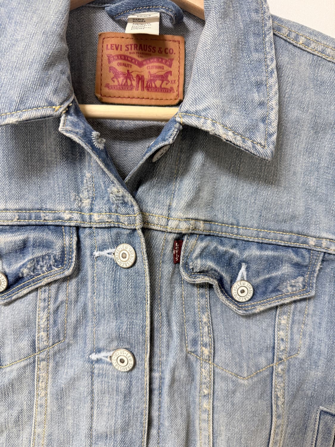 🖤 리바이스 Levi’s 연청 데님자켓 S 여성 크롭 청자켓 🖤 상품이미지3