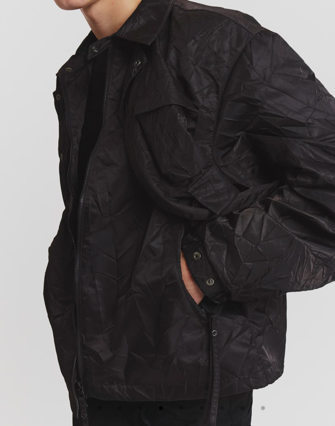 새상품)언어펙티드 레이어드 피셔맨 점퍼 자켓 블랙 상품이미지5