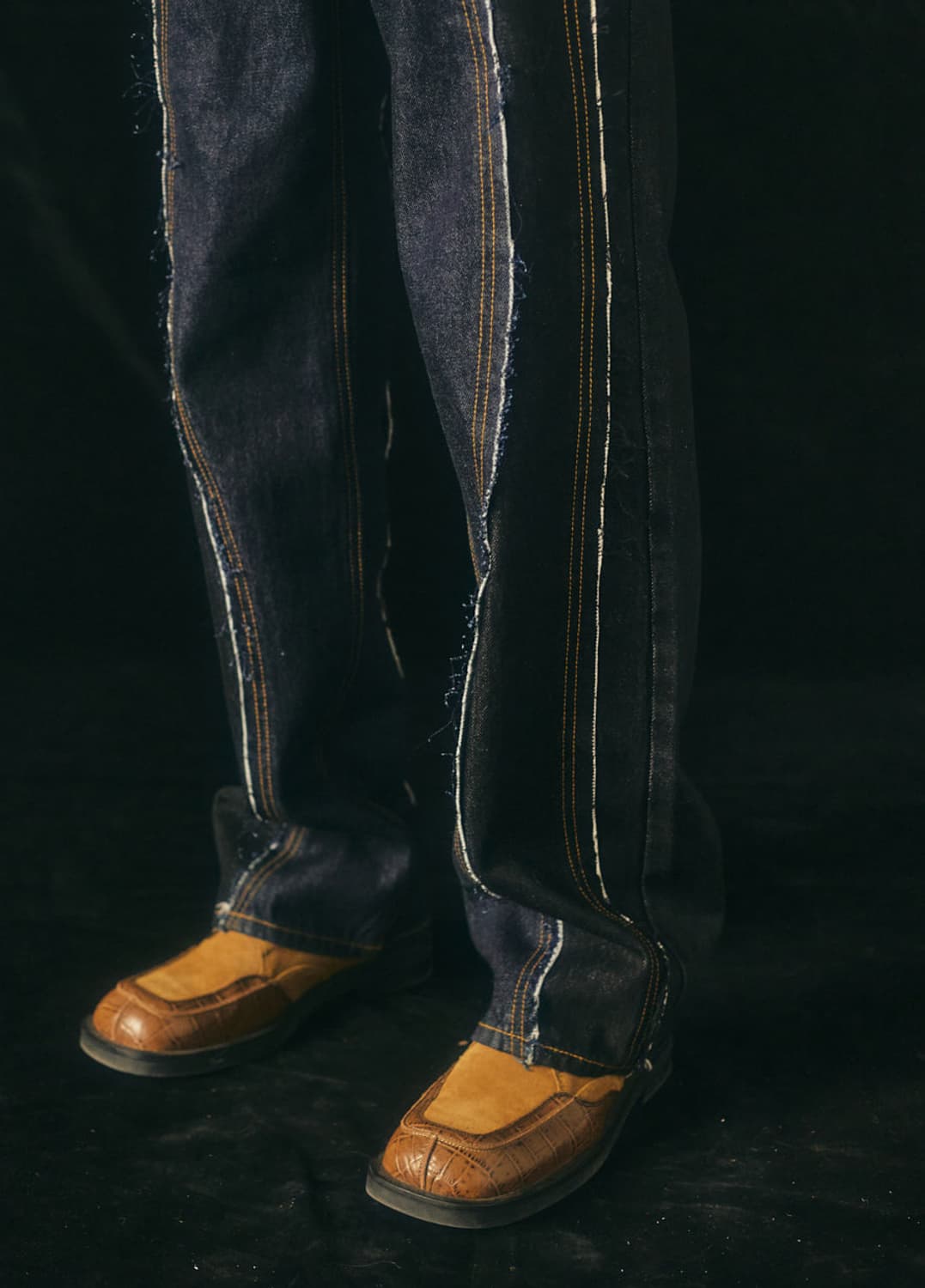 33 새제품) 앤더슨벨 티모시 패널 와이드 팬츠 커브드 청바지 32 34 상품이미지10