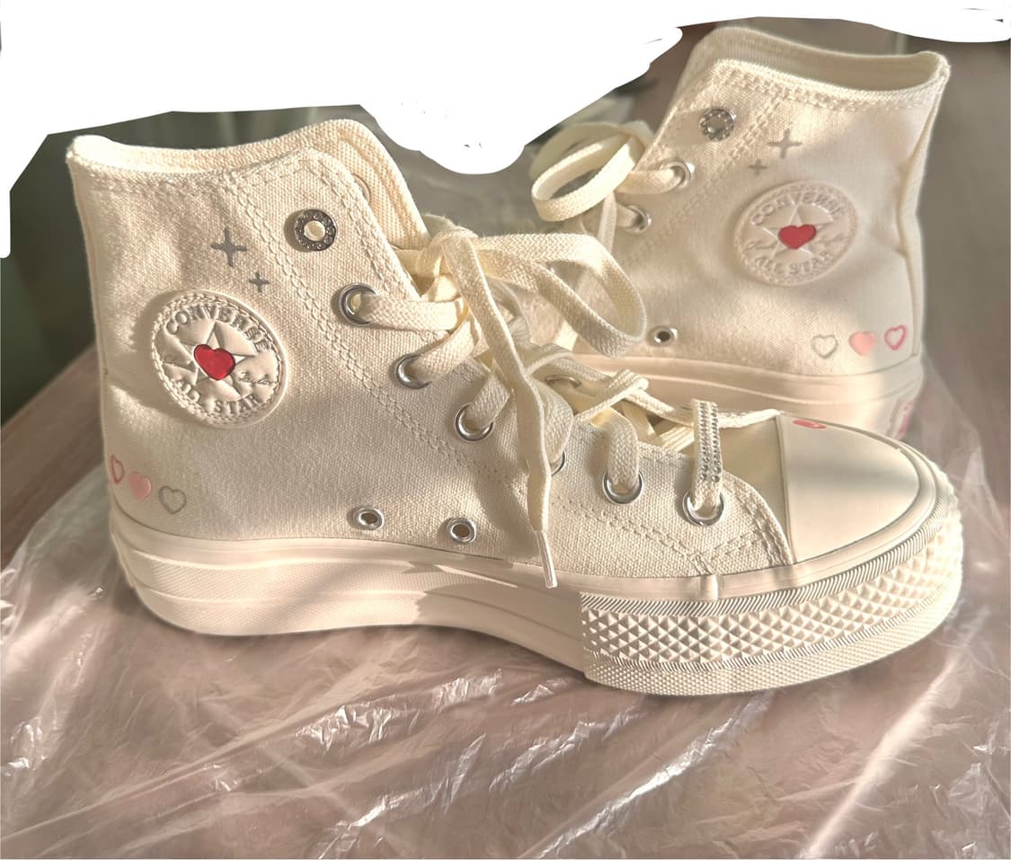 (225)컨버스 척테일러 올스타 리프트 하이 하트 스니커즈 플랫폼 상품이미지1